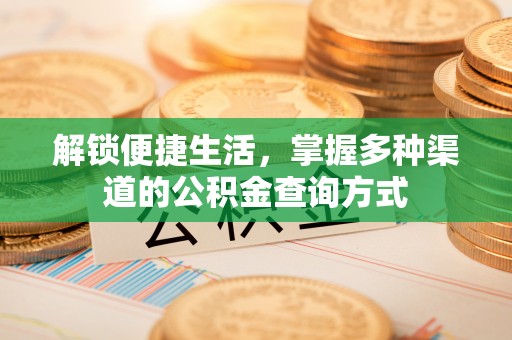 佳木斯解锁便捷生活，掌握多种渠道的公积金查询方式