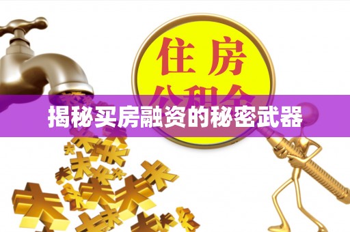 佳木斯揭秘买房融资的秘密武器